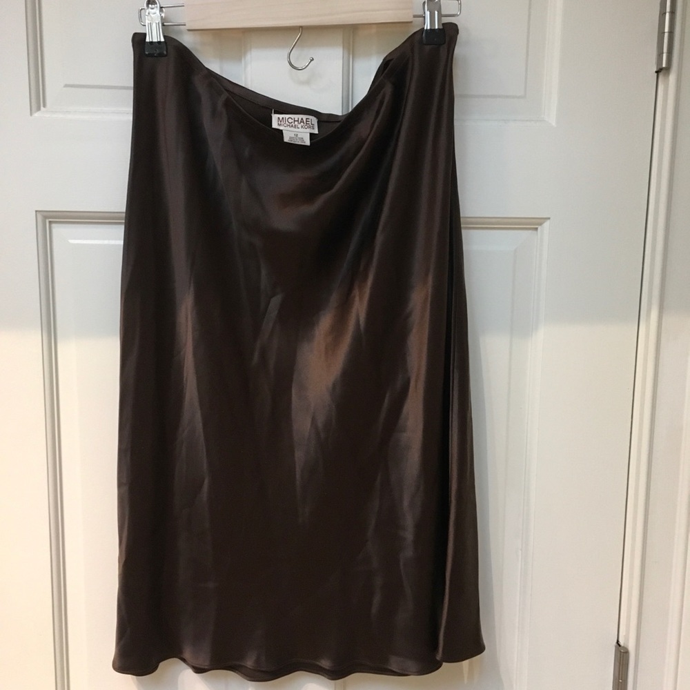 Michael Kors brown silk skirt size12
